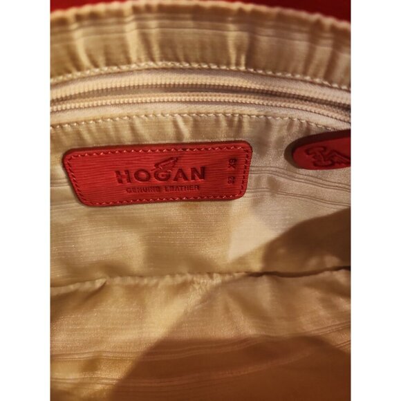 Hogan‎ Pink Leather Clutch Crossbody Bag Gold Chain Studded Tassel - Picture 3 of 5